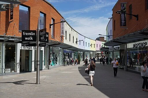 https://commons.wikimedia.org/wiki/File:FREMLIN_WALK_MAIDSTONE_NEW_PASTEL_COLOUR_BUILDINGS_(34438134270).jpg J K THORNE (J K THORNE) from J K THORNE , J K THORNE, CC BY 2.0 , via Wikimedia Commons Fremlin walk shopping centre benefitting from CCTV installation in Maidstone