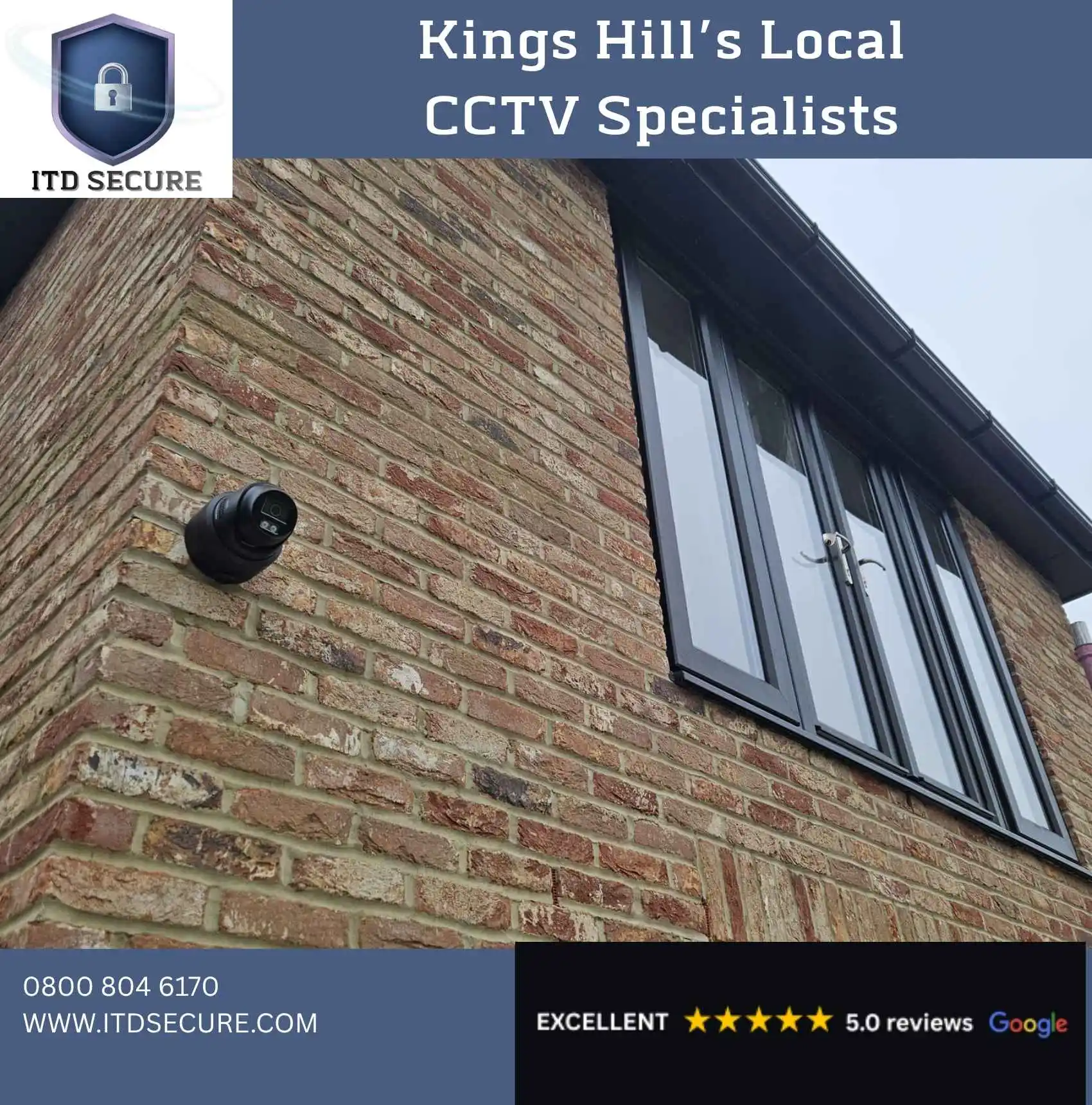 HIkVision CCTV camera on side of brick building after installation in Kings Hill by ITD Secure